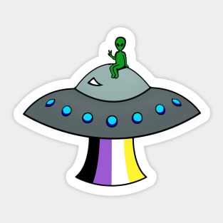 Nonbinary Pride Alien Sticker